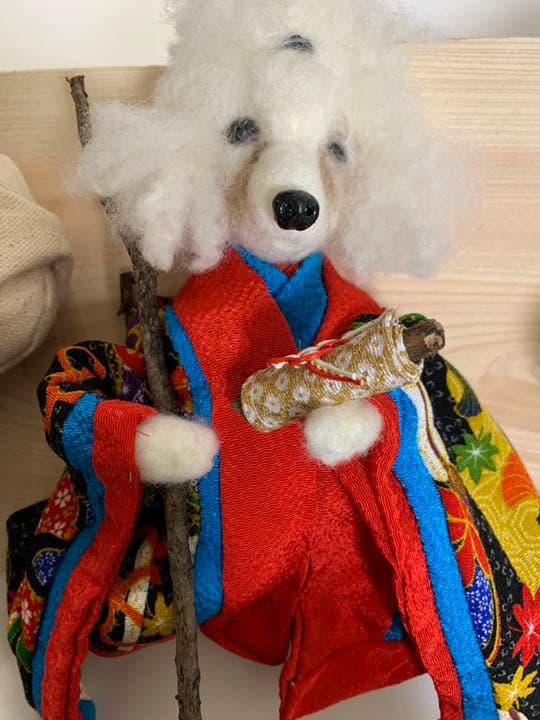 手作り羊毛フェルト　犬七福神