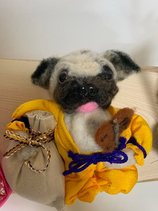 手作り羊毛フェルト　犬七福神