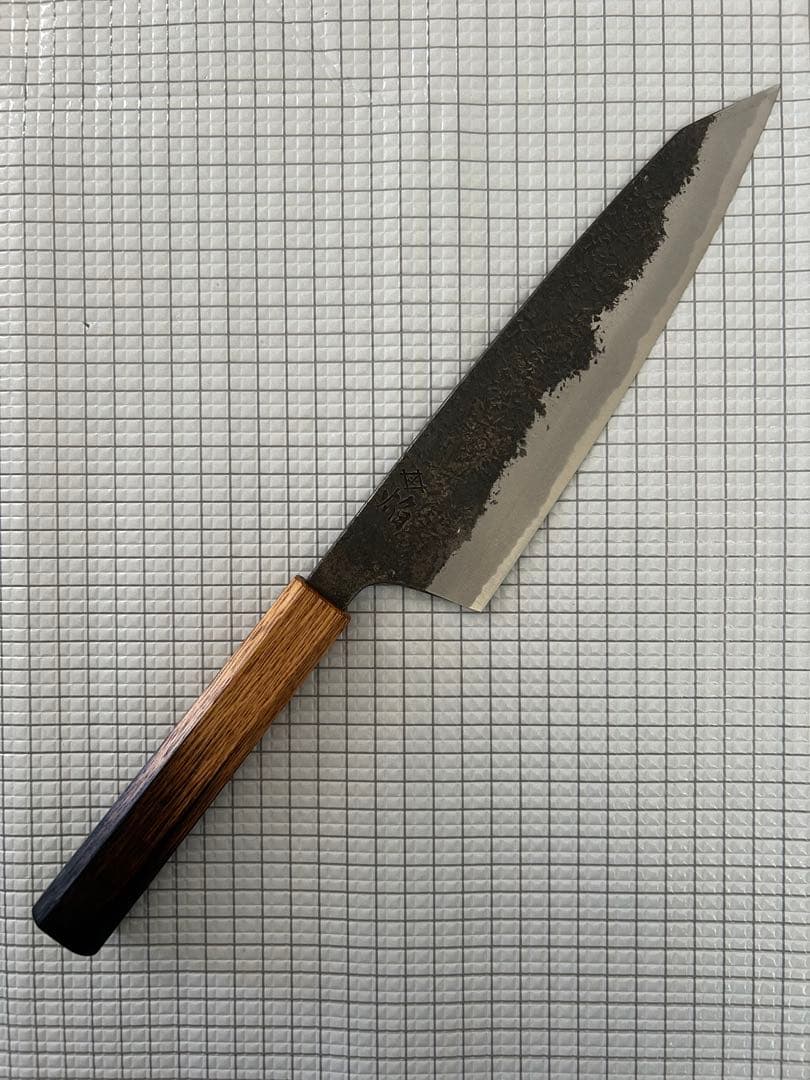 堺孝行 包丁 牛刀 牛刀包丁 焔 紅蓮 安来鋼青紙二号 八角柄 225mm ⑥