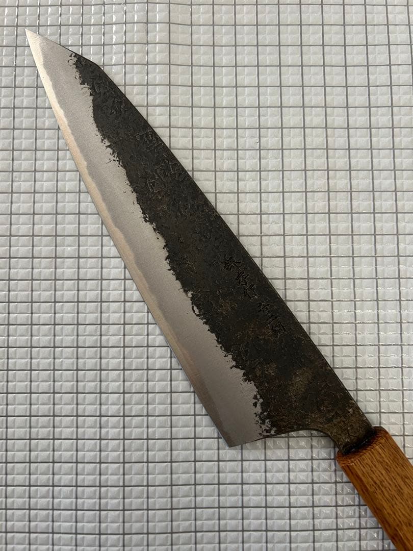 堺孝行 包丁 牛刀 牛刀包丁 焔 紅蓮 安来鋼青紙二号 八角柄 225mm ⑥