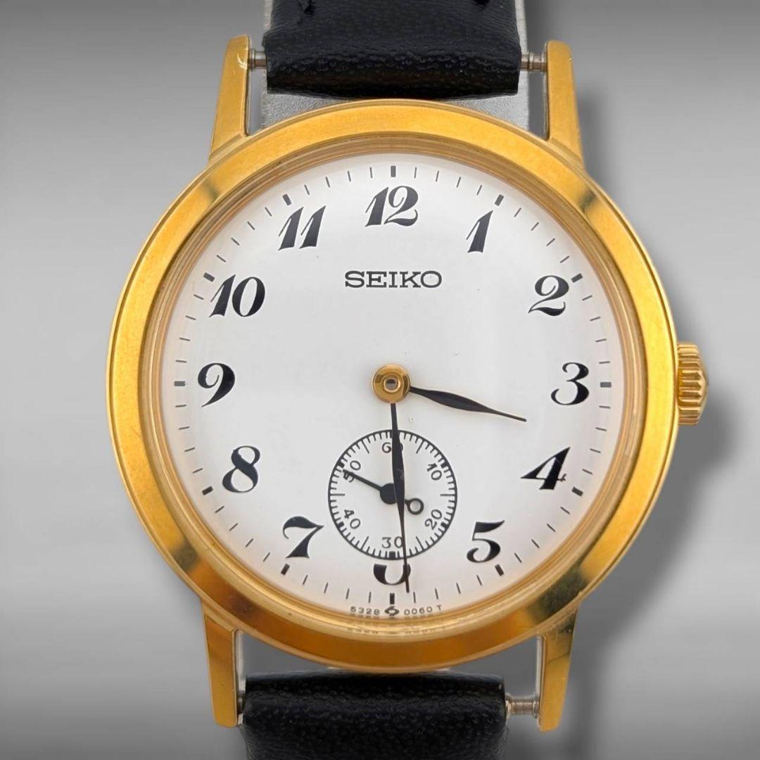 【新品ベルト・稼働・美品】セイコー スイスセイコー スモセコ 手巻き ゴールド
