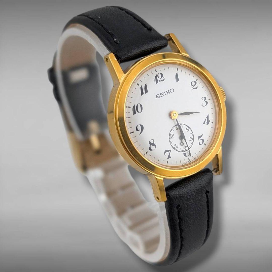 【新品ベルト・稼働・美品】セイコー スイスセイコー スモセコ 手巻き ゴールド