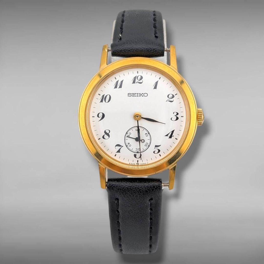 【新品ベルト・稼働・美品】セイコー スイスセイコー スモセコ 手巻き ゴールド