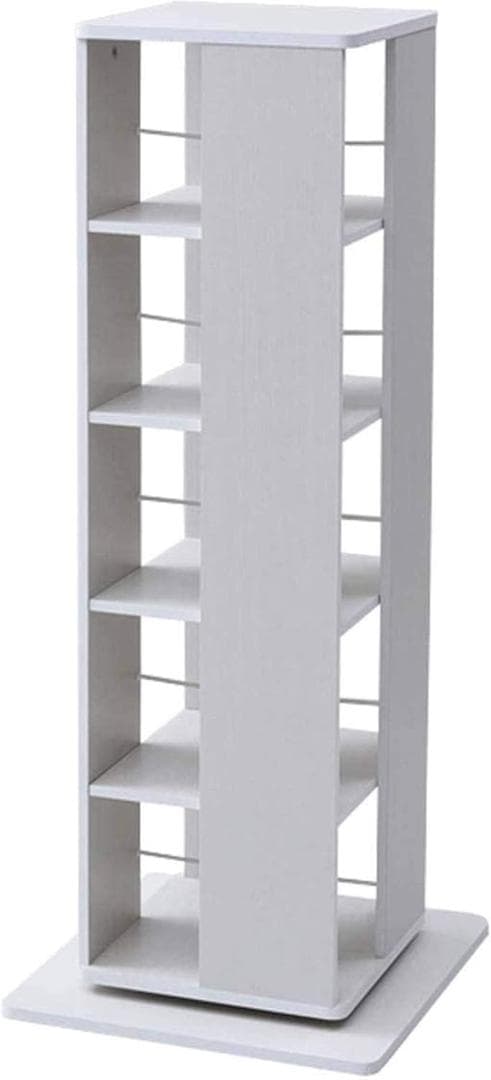 山善(YAMAZEN) 回転本棚 ホワイト 木目調 DSRR-5(JW)