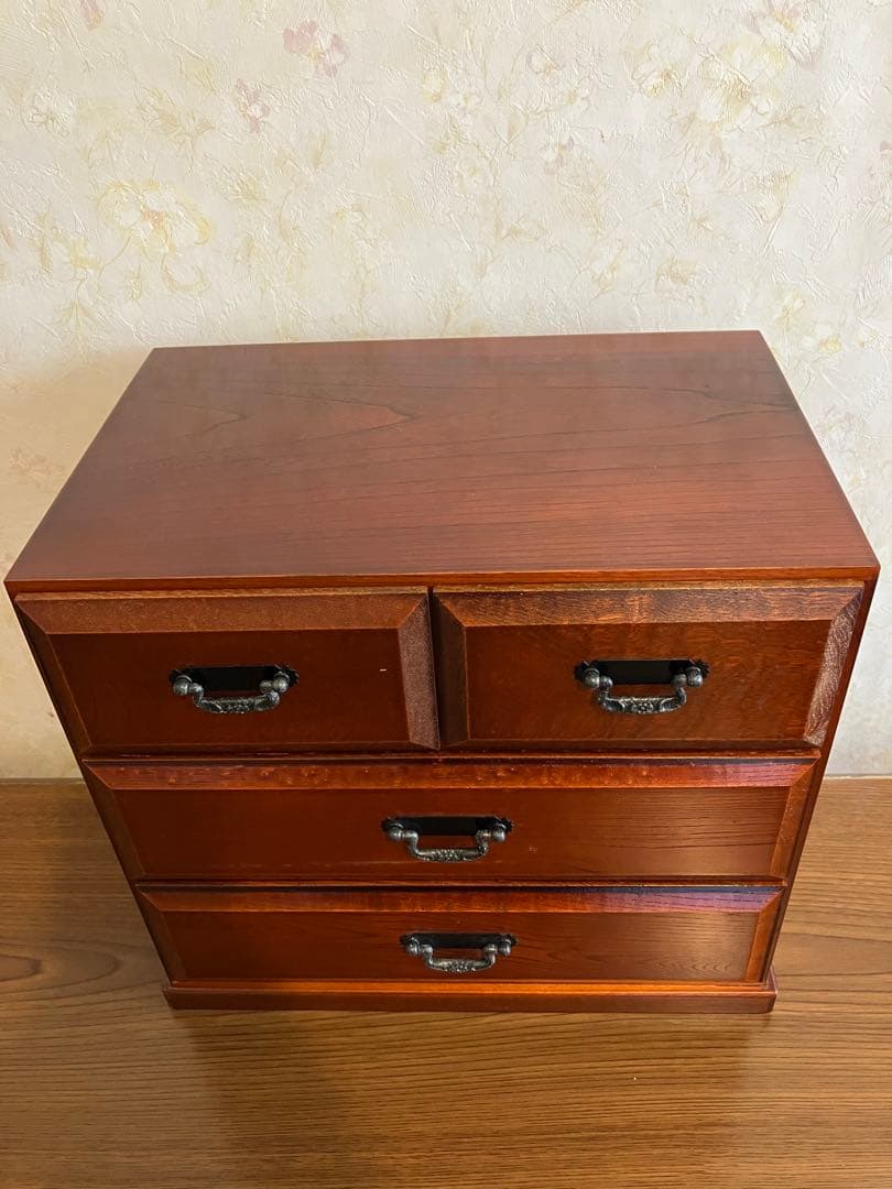 広葉 三段四ッ引　タンス　小物入れ　書類　和風　レトロ