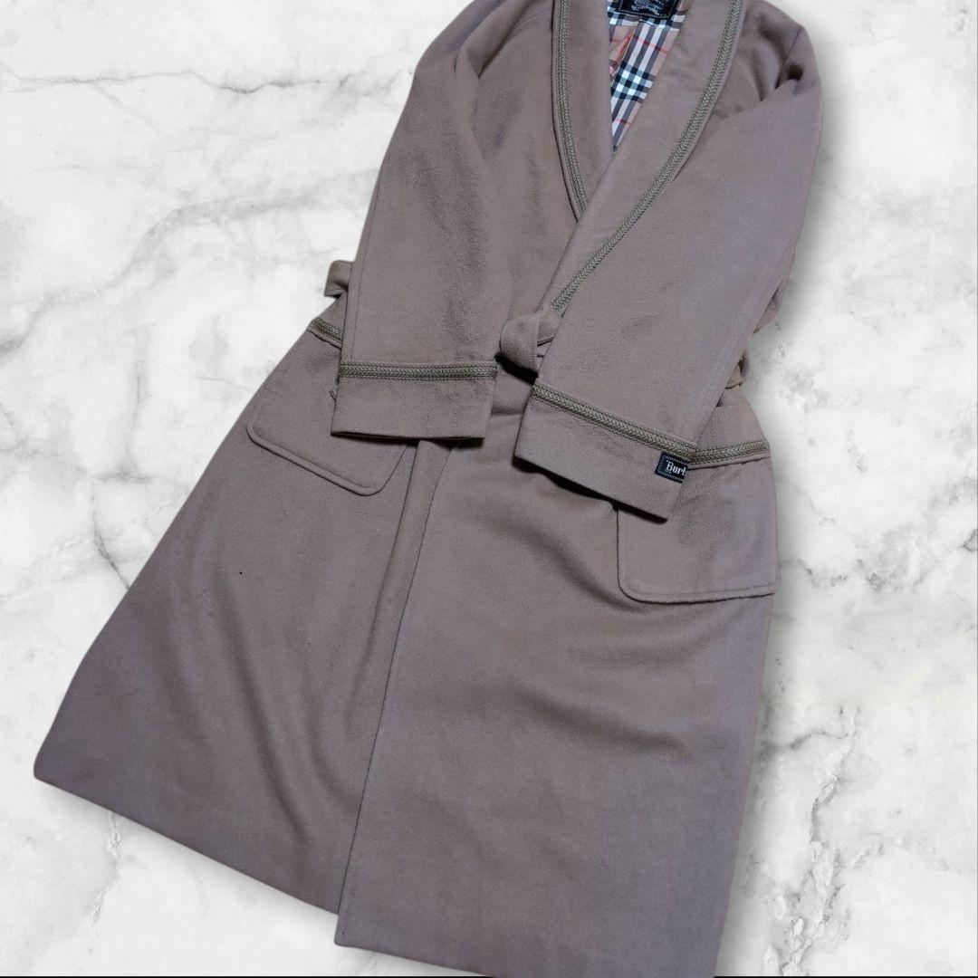 希少✨バーバリーズ ガウンコート ヴィンテージ カシミヤ混　ノバチェック　L
