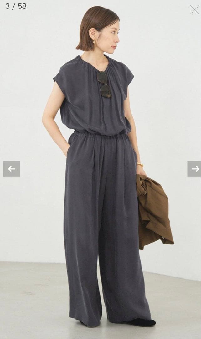 【明日まで限定価格】IENA キュプラギャザーネックオールインワン　2025夏