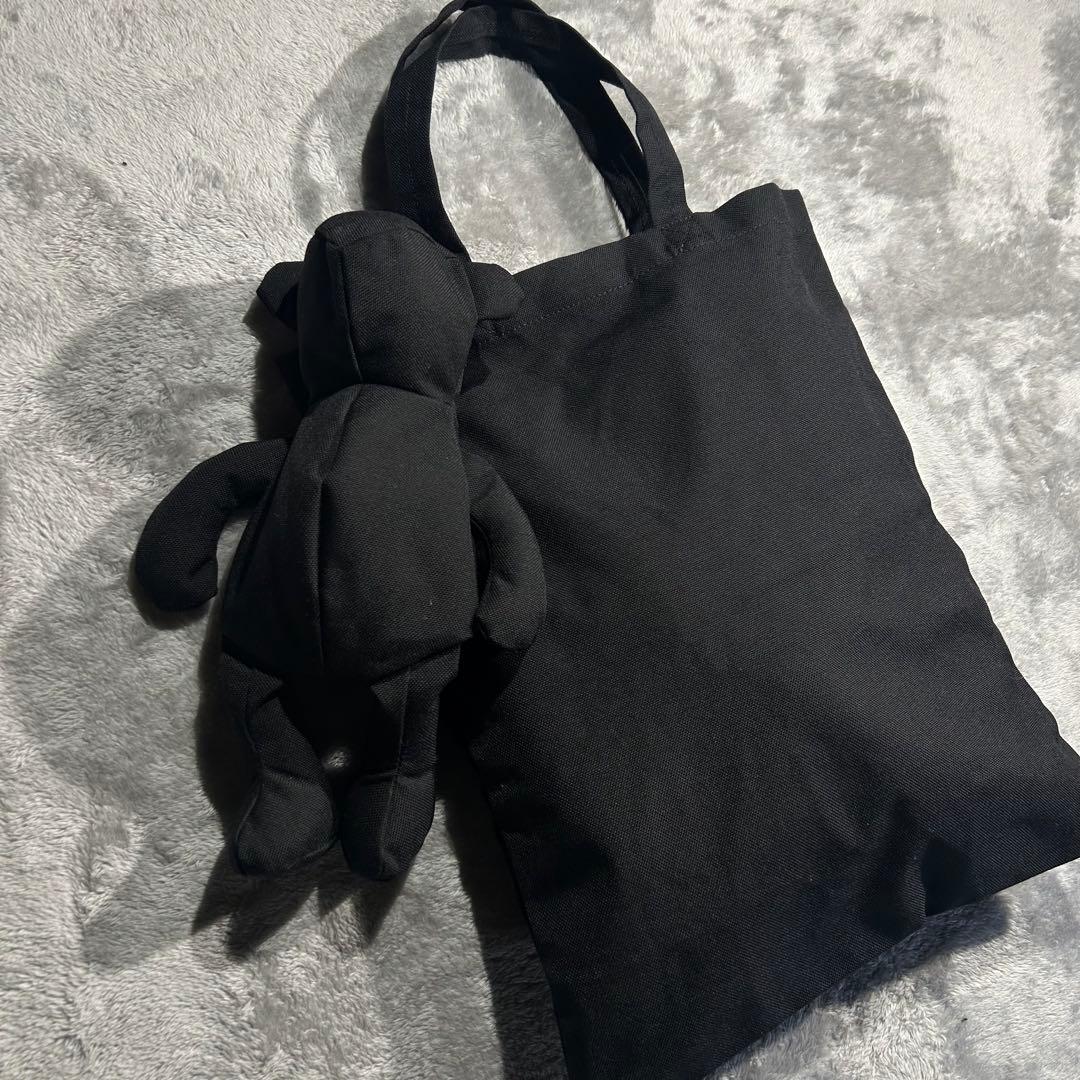 コムデギャルソン クマバッグ 黒 ナイロン トートバッグ