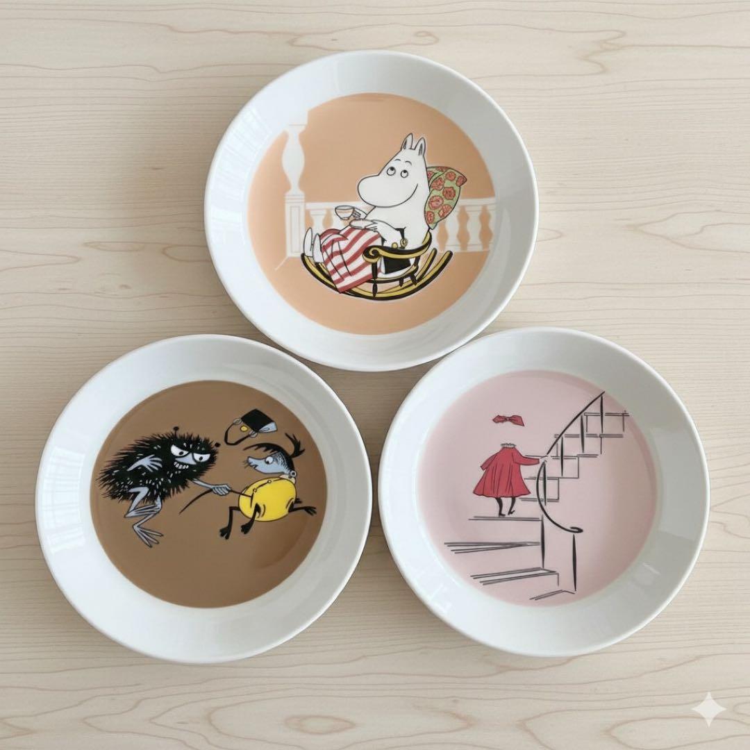 レア★新品 3枚 アラビア ムーミン ママ スティンキー￼ 他プレート セット