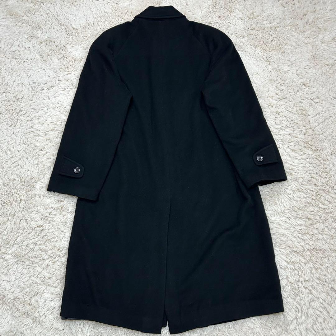 【カシミヤ100%】PER VALENTINO ロング丈 ステンカラーコート 黒