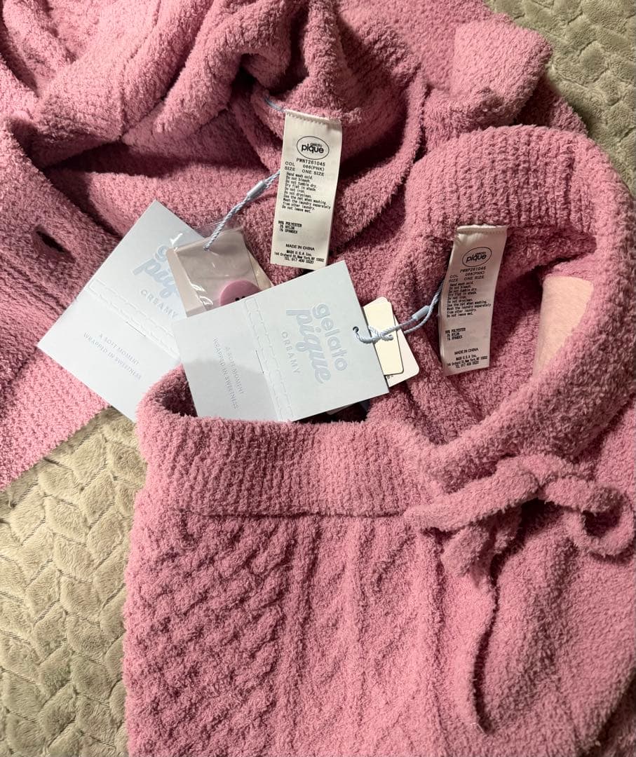 ジェラートピケ【Valentine】 アランカーディガン＆アランショートパンツ