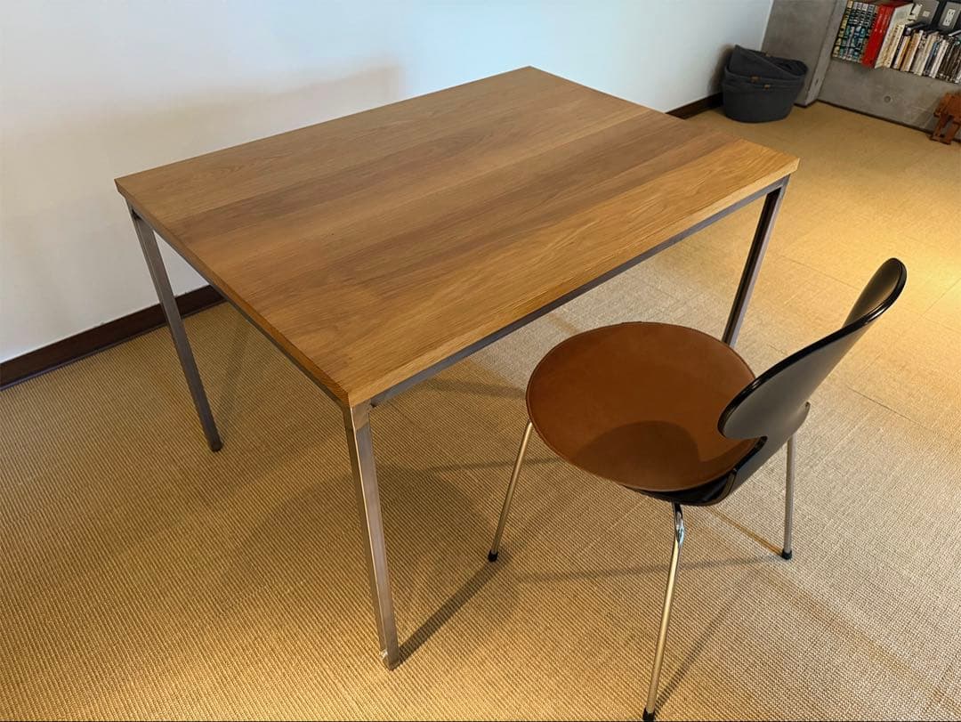 美品　toolbox デスク　完成品　ホワイトオーク　角パイプフレーム脚