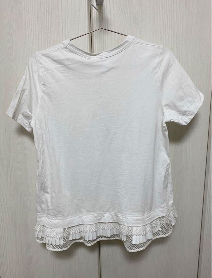 【最終値下】sacai サカイ プリーツ レース Tシャツ 白 18-03893