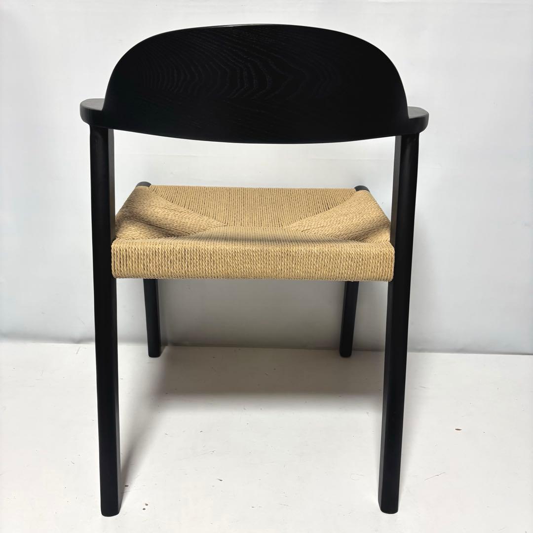 【完成品】ペーパーコード×ブラック　ダイニングチェア