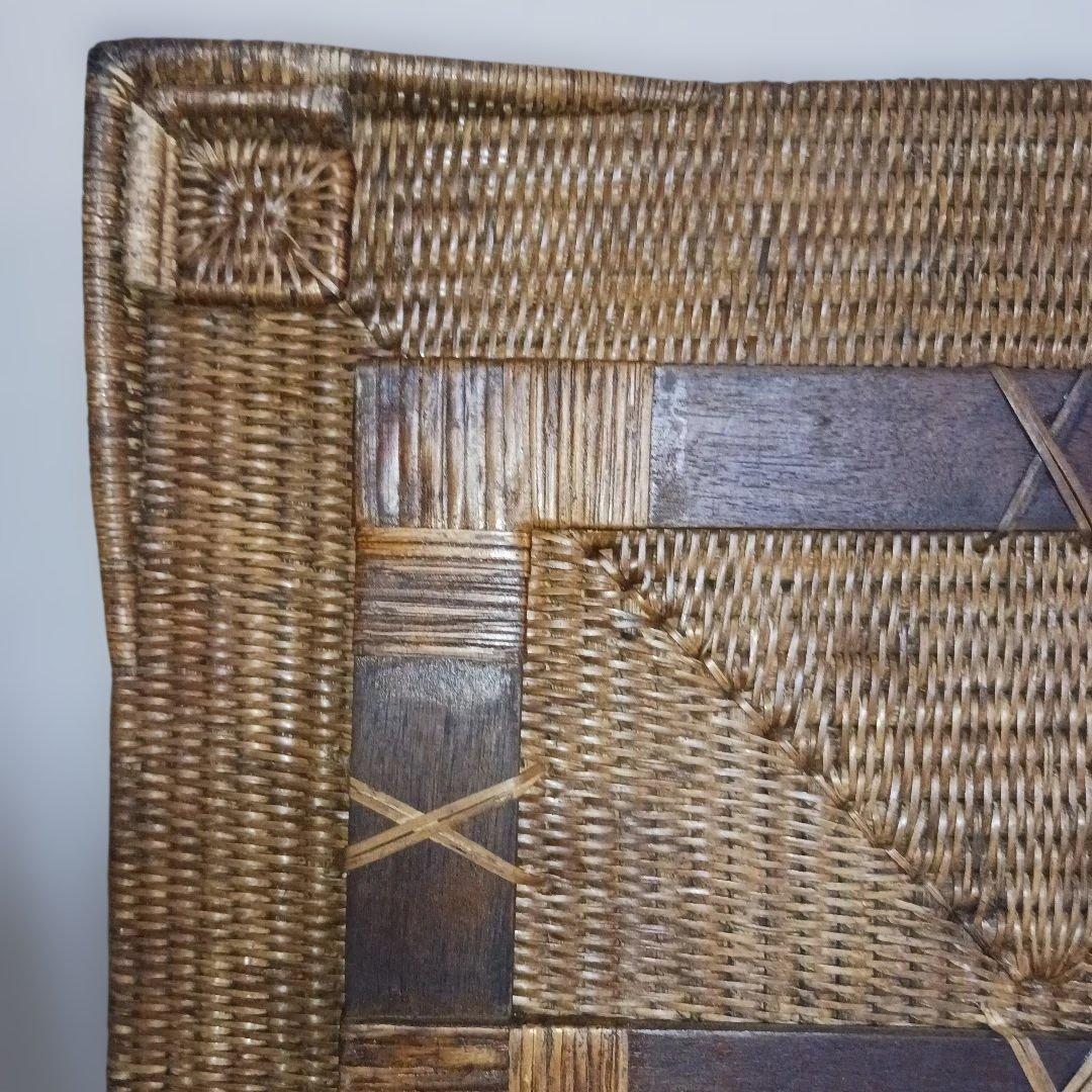 極美品　ラタン 　バトラーズトレーテーブル 　天然素材 　折りたたみ アジアン