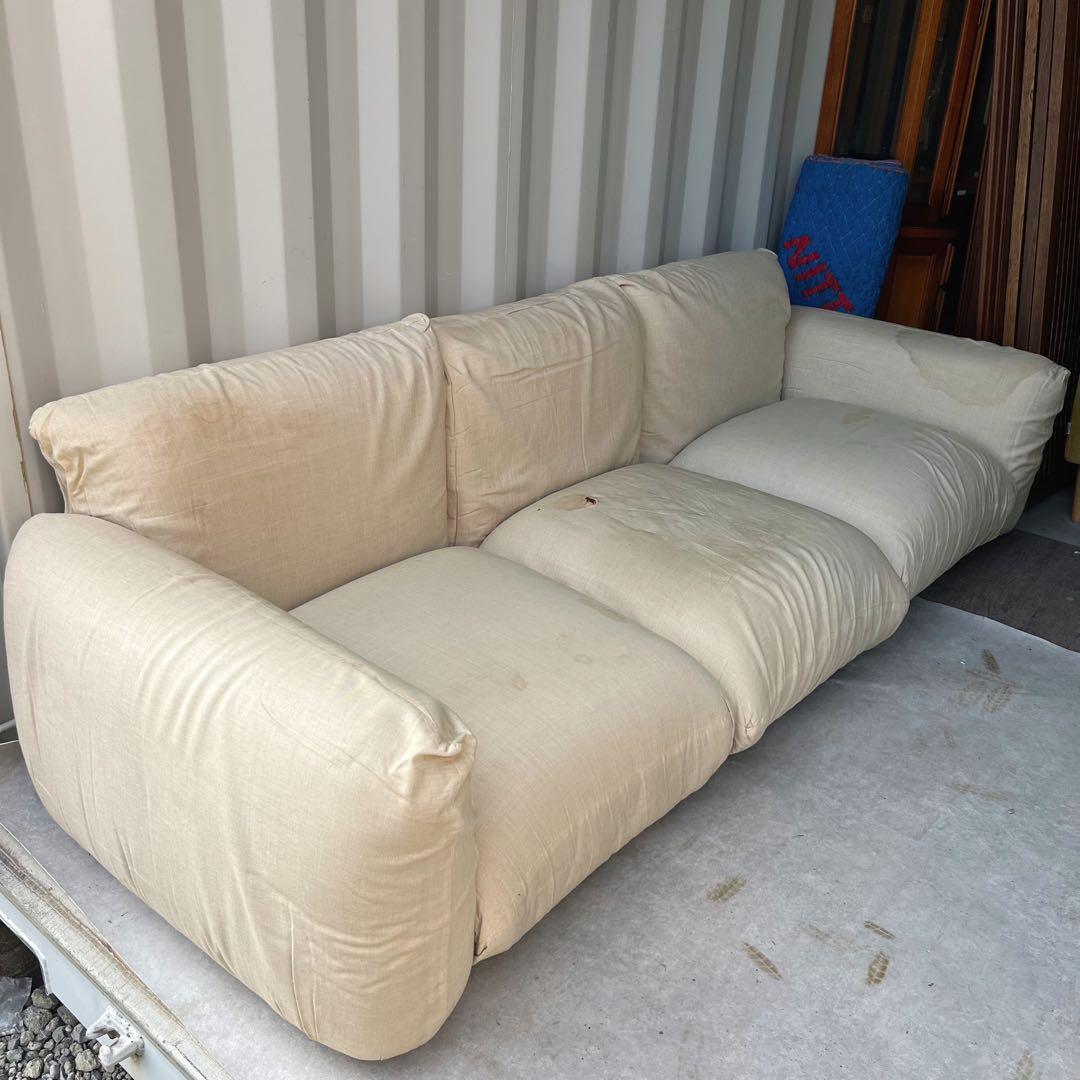 取付無料！アルフレックス マレンコ グリーンカバー付き3人掛けソファ✨