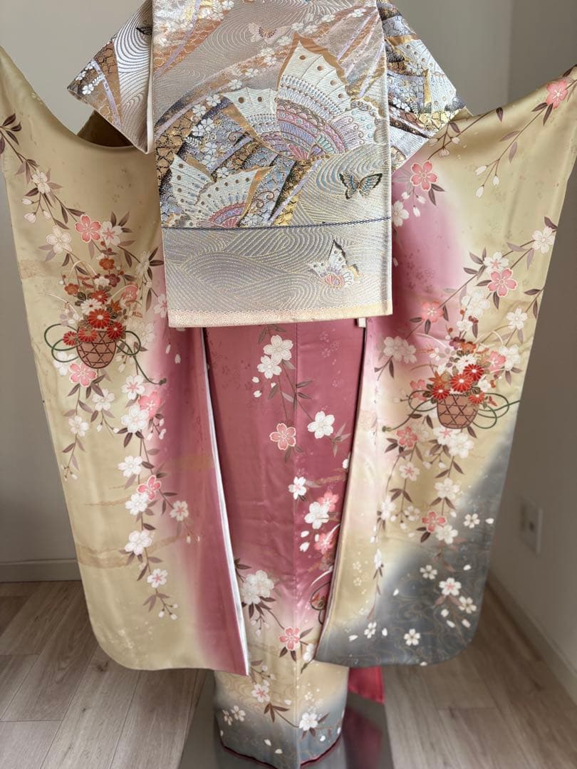 まちゅ　振袖フルセット（７点） 正絹振袖　正絹袋帯　成人式