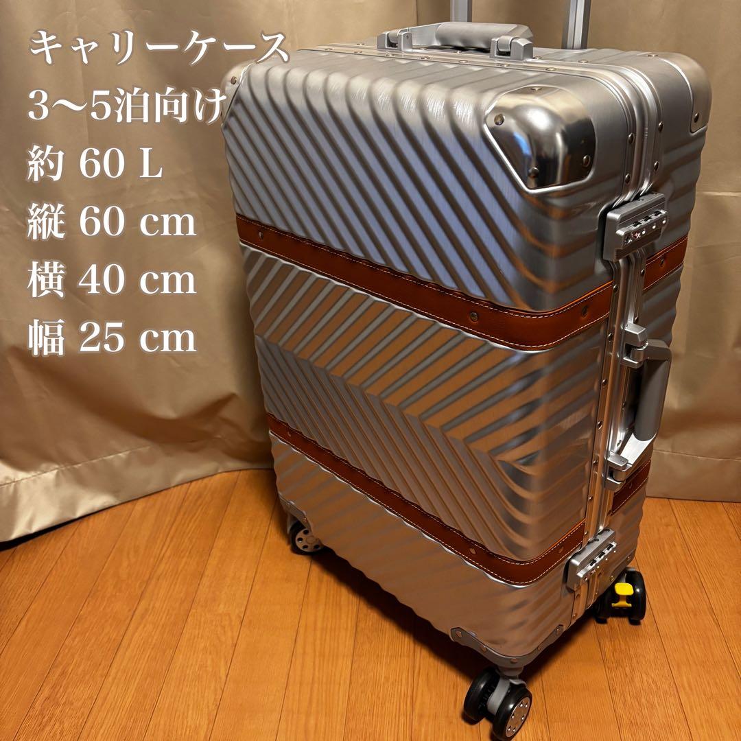 【美品】60L ABS＋PC 素材 ハードキャリー TSAロック ストッパー付き