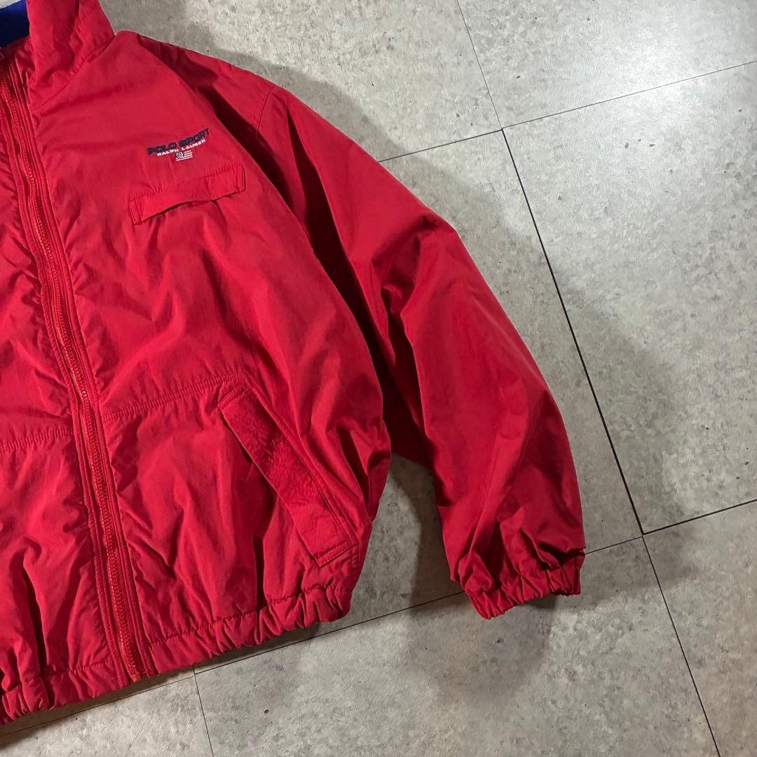 90sPOLO SPORTラルフローレンウォームアップジャケット赤青短丈ポロスポ