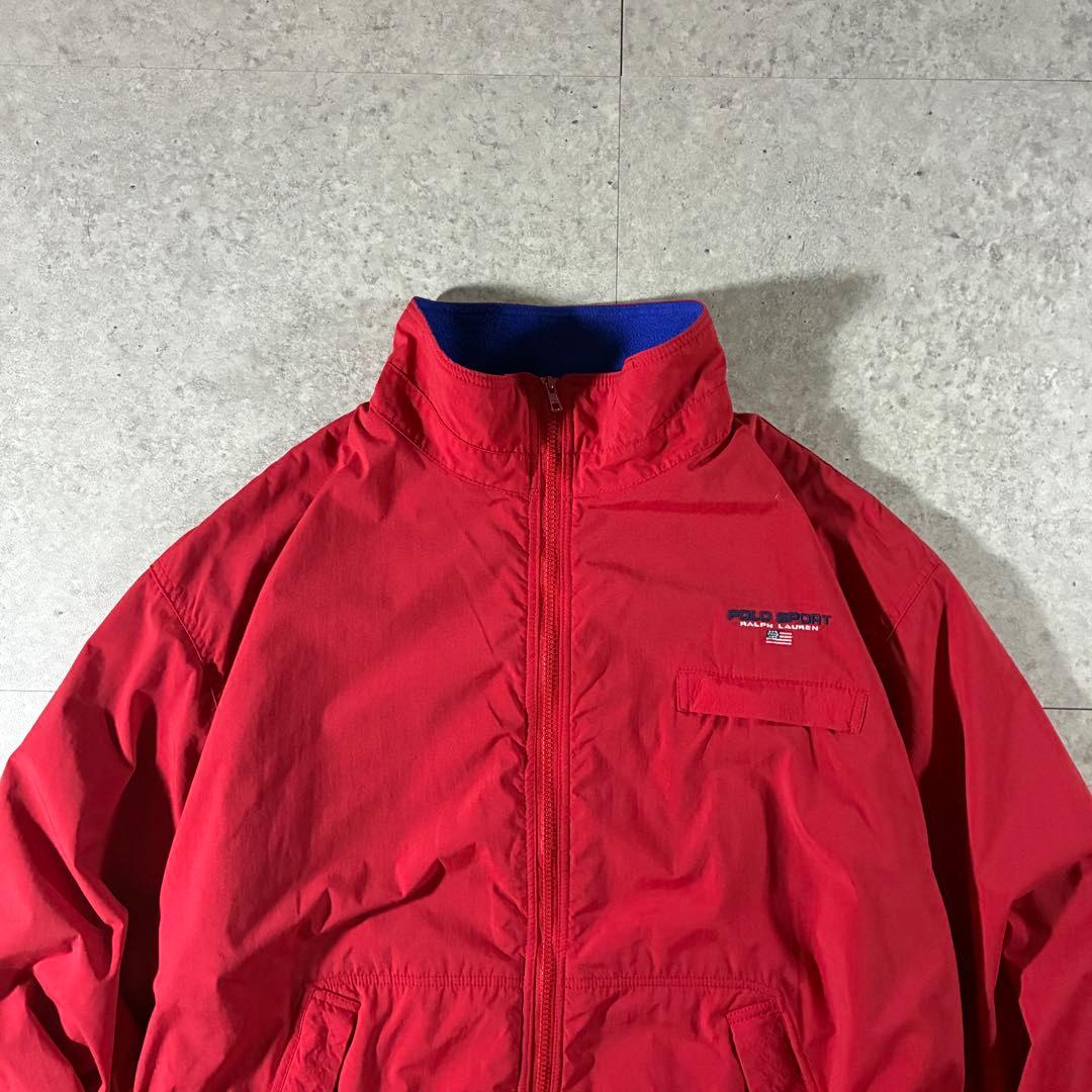 90sPOLO SPORTラルフローレンウォームアップジャケット赤青短丈ポロスポ