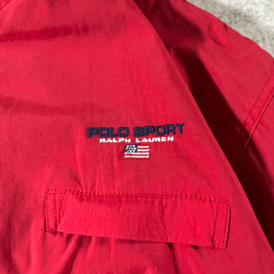 90sPOLO SPORTラルフローレンウォームアップジャケット赤青短丈ポロスポ