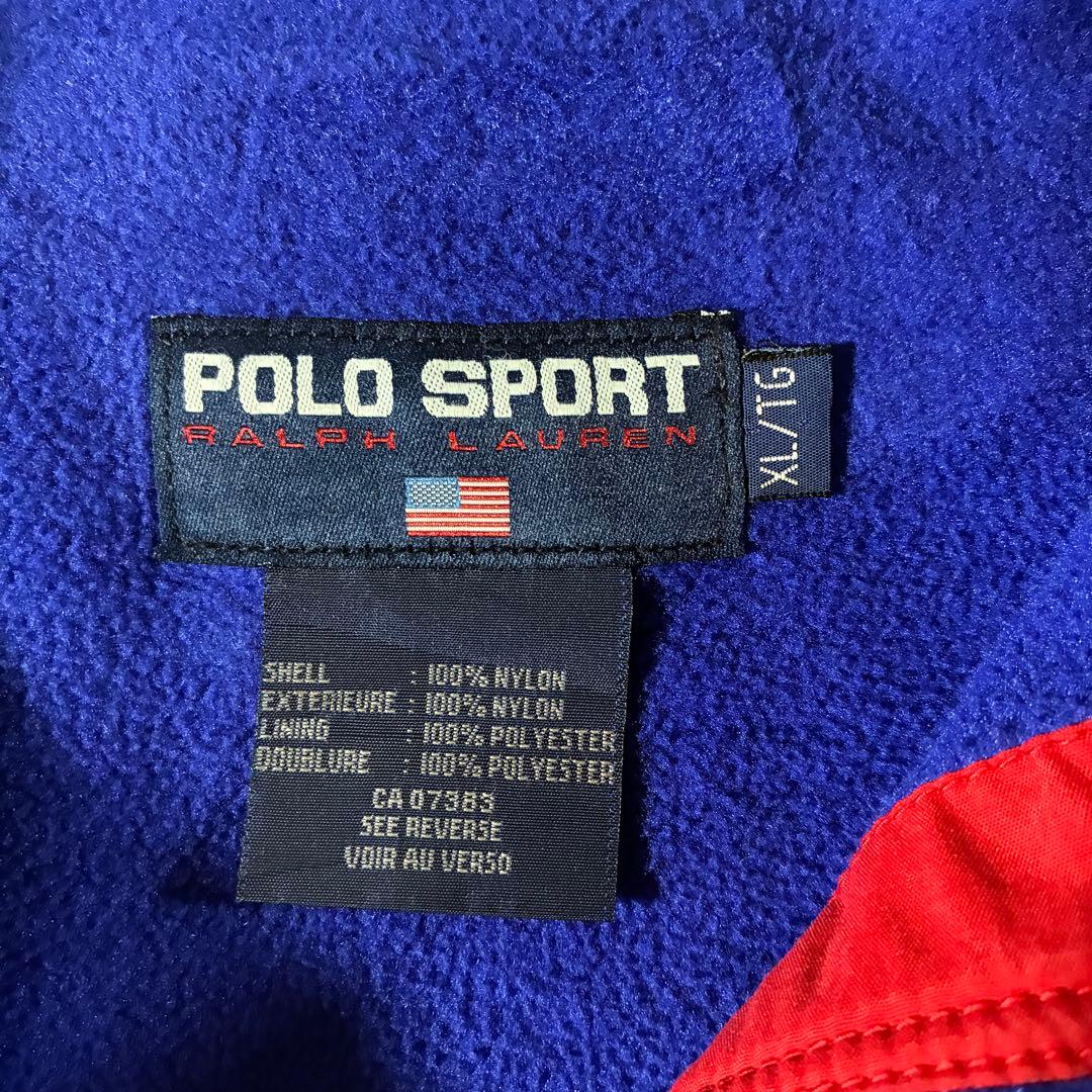 90sPOLO SPORTラルフローレンウォームアップジャケット赤青短丈ポロスポ