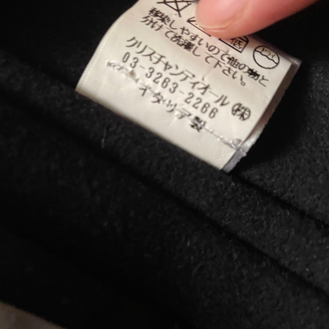 美品【DIOR HOMME】エディ期トレンチ型ウールコート 襟レザー メンズ44