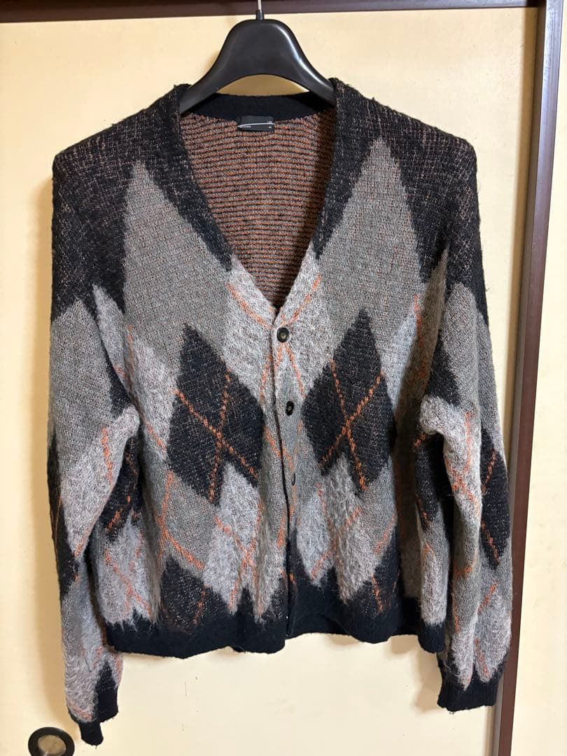 ラッドミュージシャン　サンプル　アーガイル柄 ニットカーディガン サイズ44