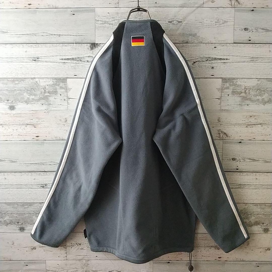 使用感少☆アディダス ドイツ代表 刺繍 エンブレム ハーフジップ フリース M