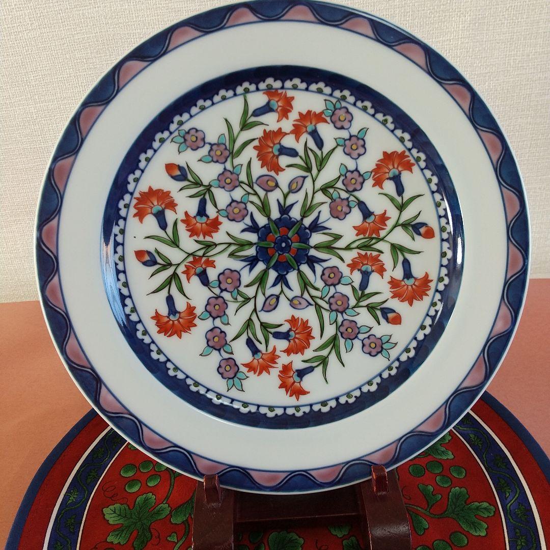 源右衛門窯⭐️染錦クズニク手石竹花文 皿