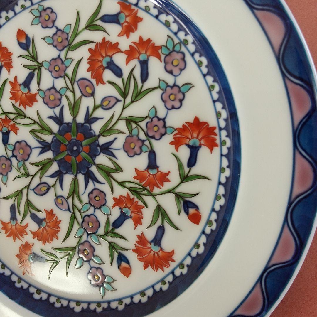 源右衛門窯⭐️染錦クズニク手石竹花文 皿