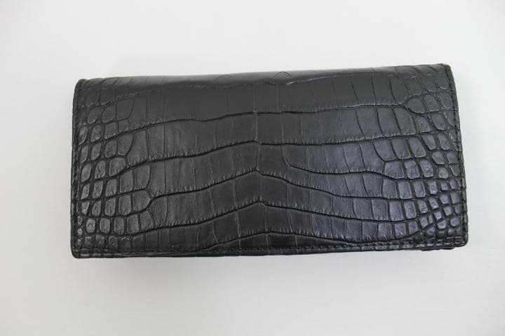【専用】クロコダイル 財布 長財布 本物 両面クロコ ブラック 小銭入れなし