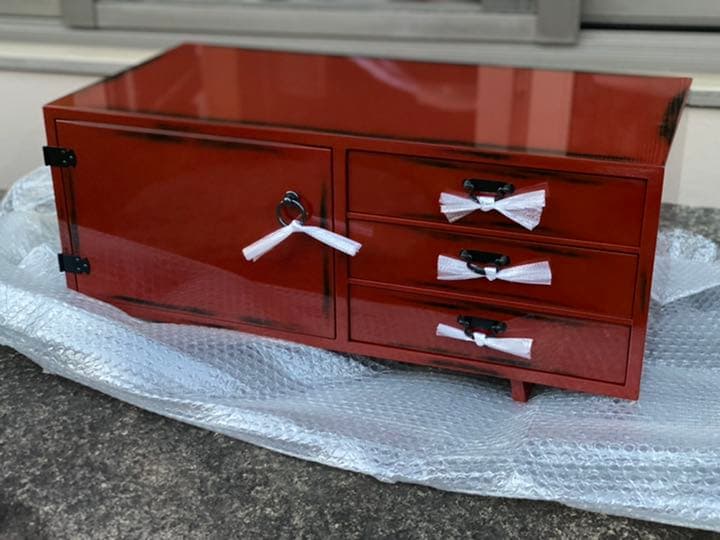 川上漆宝堂　タンス　引き出し　根来塗