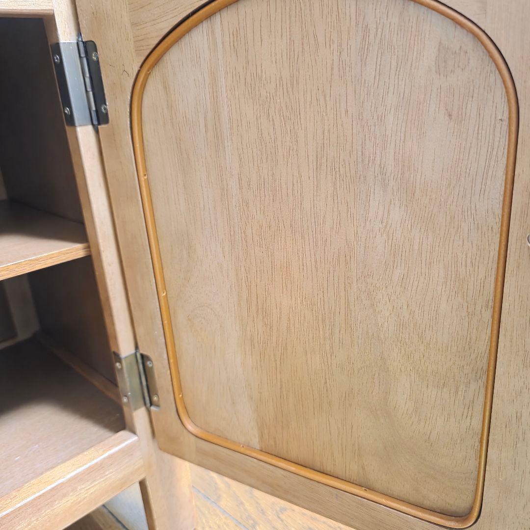 258】美品　カリモク　電話台　サイドテーブル　カントリー調　キャビネット