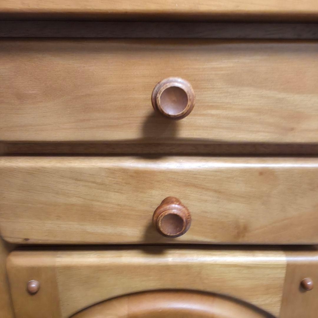 258】美品　カリモク　電話台　サイドテーブル　カントリー調　キャビネット