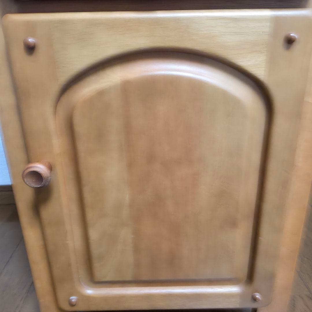 258】美品　カリモク　電話台　サイドテーブル　カントリー調　キャビネット