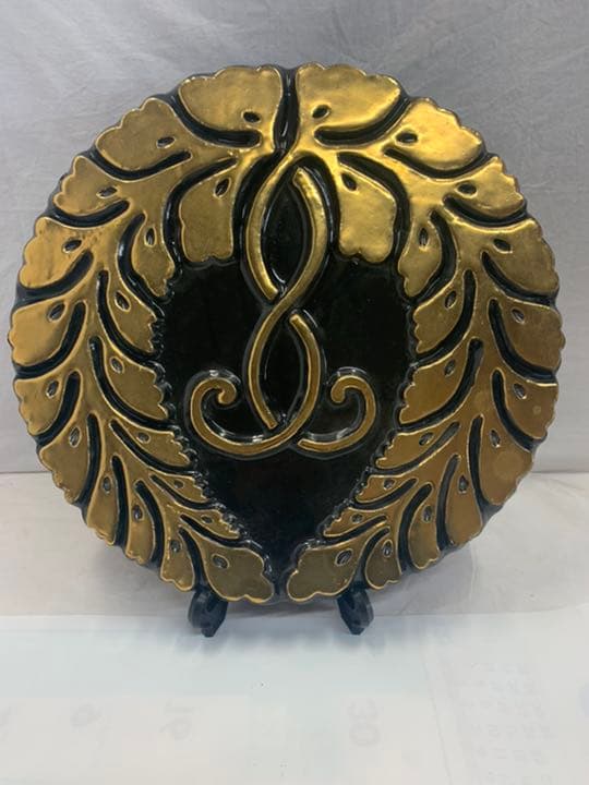 六条藤　金焼物　家紋