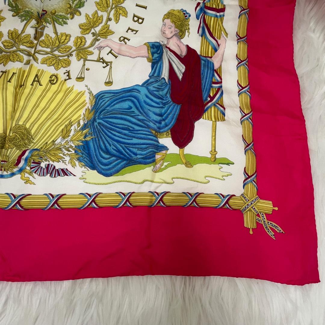 エルメス カレ90 フランス革命記念 スカーフ 1789シルク ピンク　タグあり