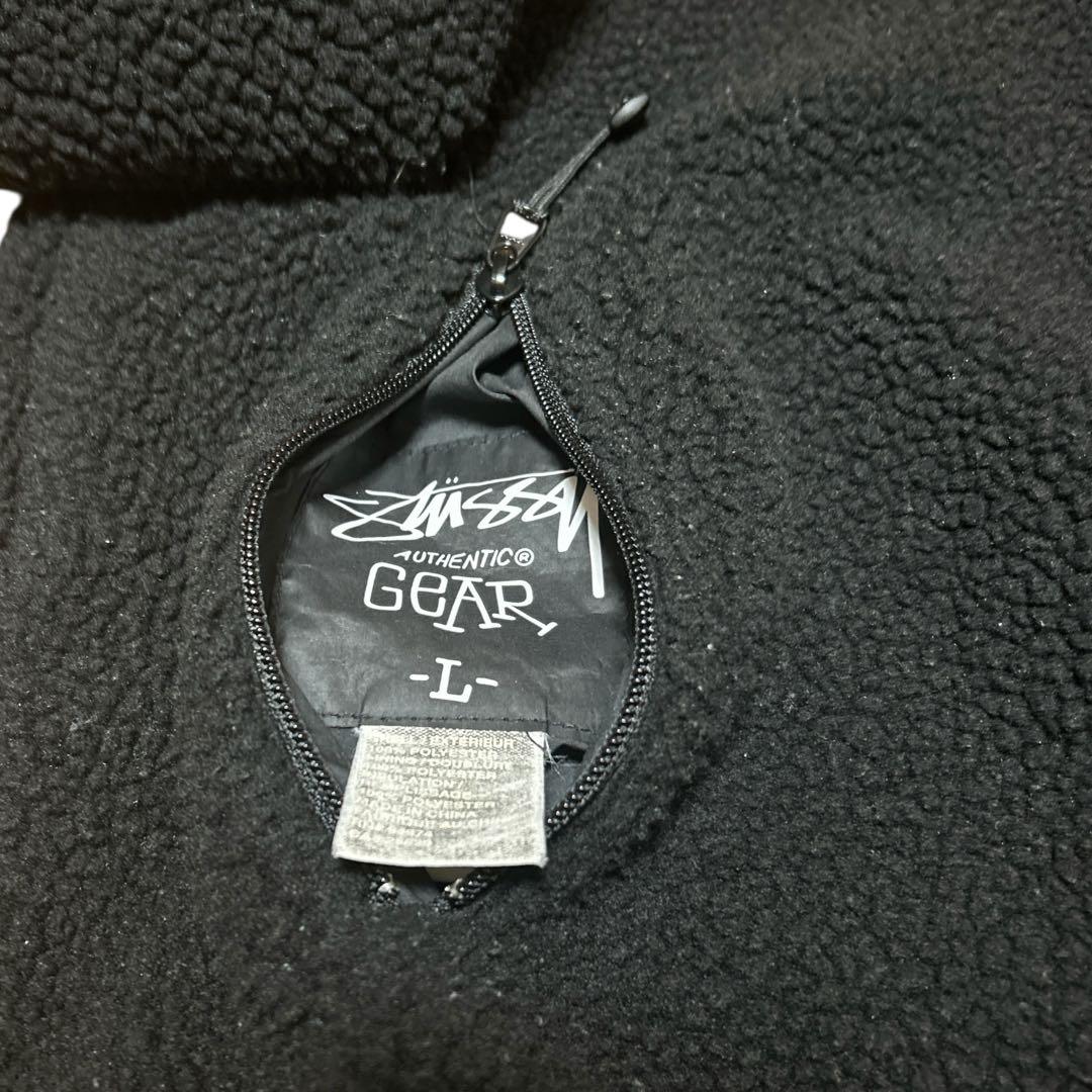 old stussy リバーシブル フリースジャケット キルティング ブラック