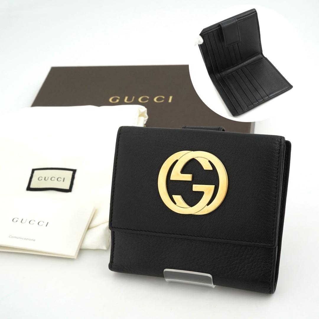 ✨新品未使用✨　GUCCI ミニ財布　インターロッキング　GGロゴ 二つ折り