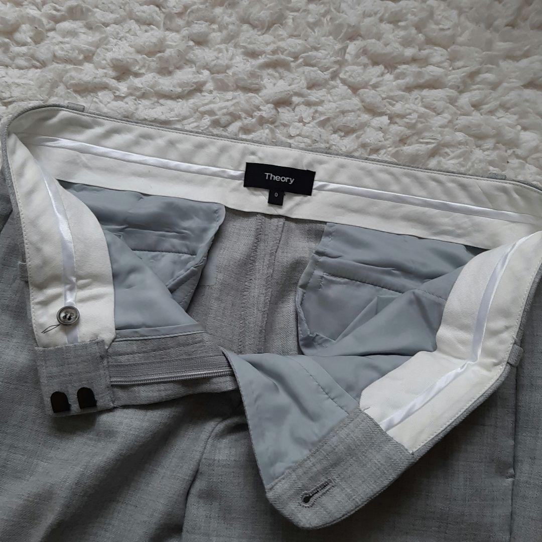 美品　Theory セオリー ノーカラー パンツスーツ グレー 0　S