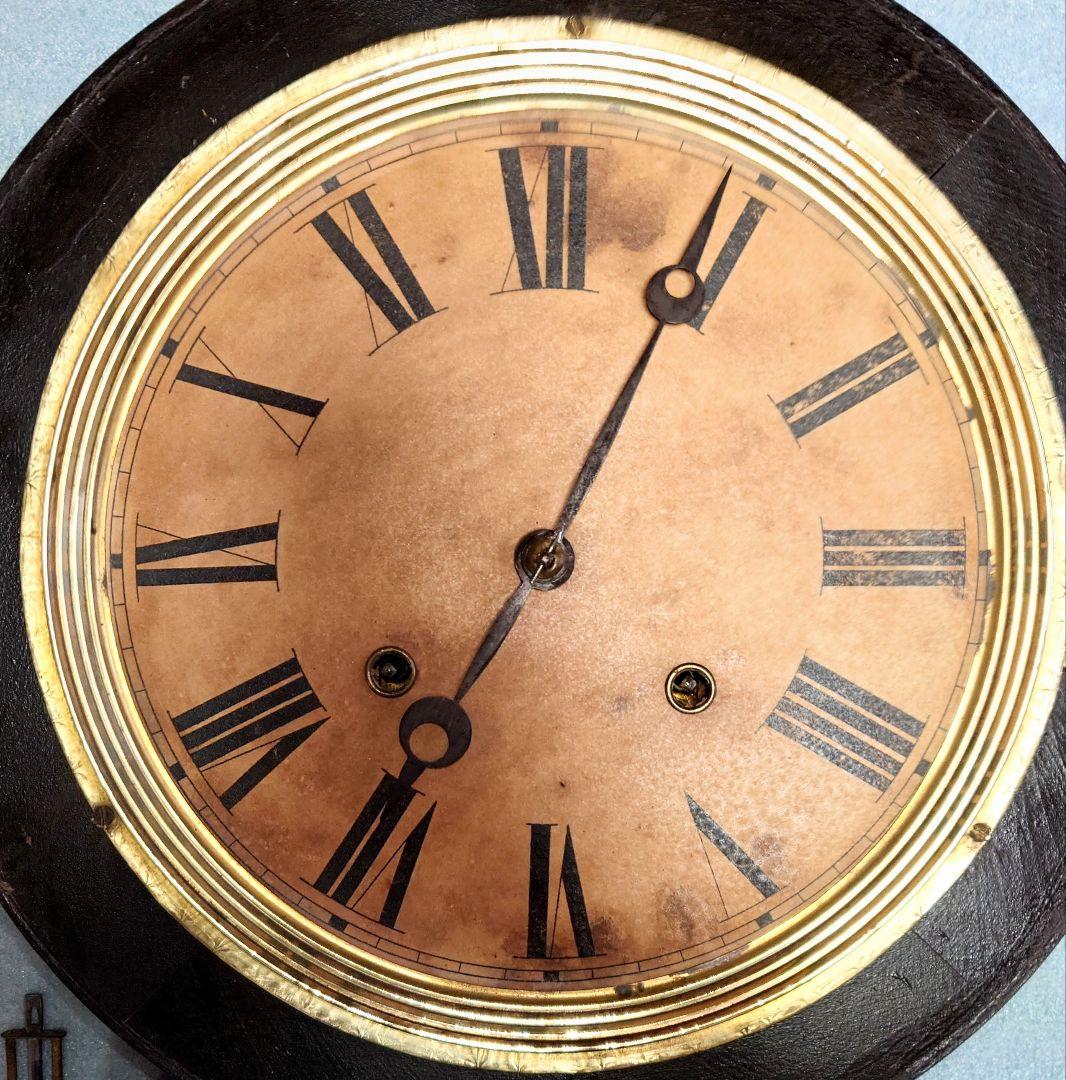 〈完動美品〉米国E.INGRAHAM　金箔押本四ツ丸達磨型ゼンマイ振り子掛け時計