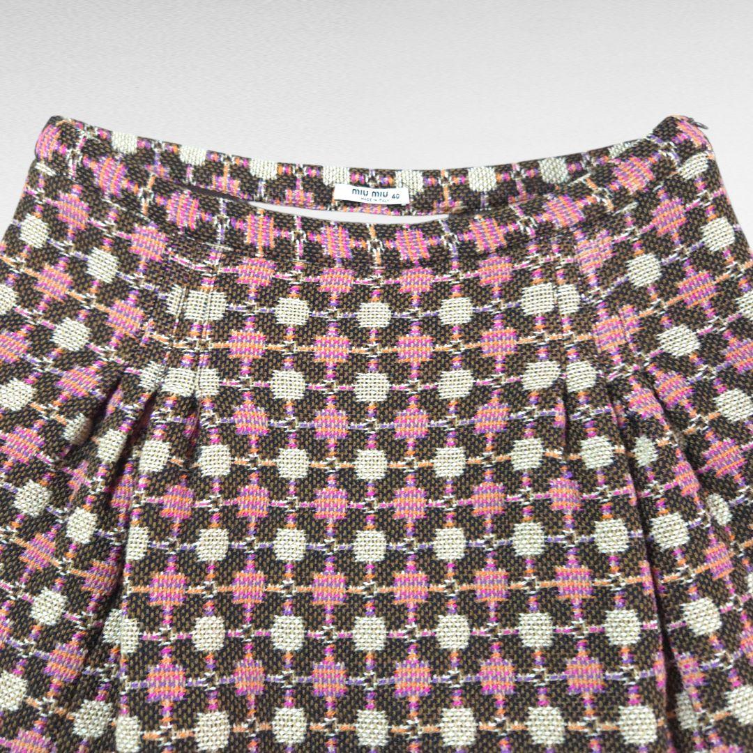 スカート MIUMIU Pink Patterned Skirt Archive