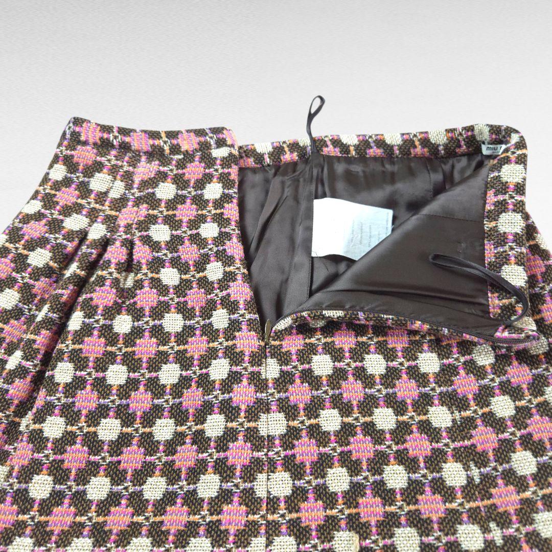 スカート MIUMIU Pink Patterned Skirt Archive