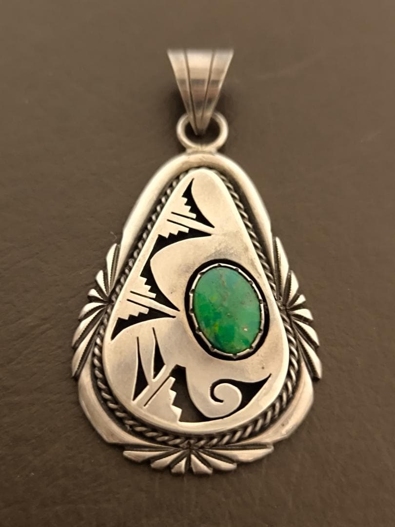 ヴィンテージ ナバホ スターリングシルバー ターコイズ ペンダントトップ