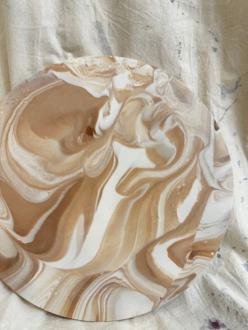マーブル模様の円形トレイ✳︎ジェスモナイト29cm