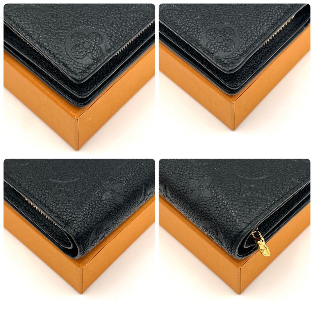 【美品】ルイヴィトン モノグラム アンプラント クレア ブラック 2つ折り財布