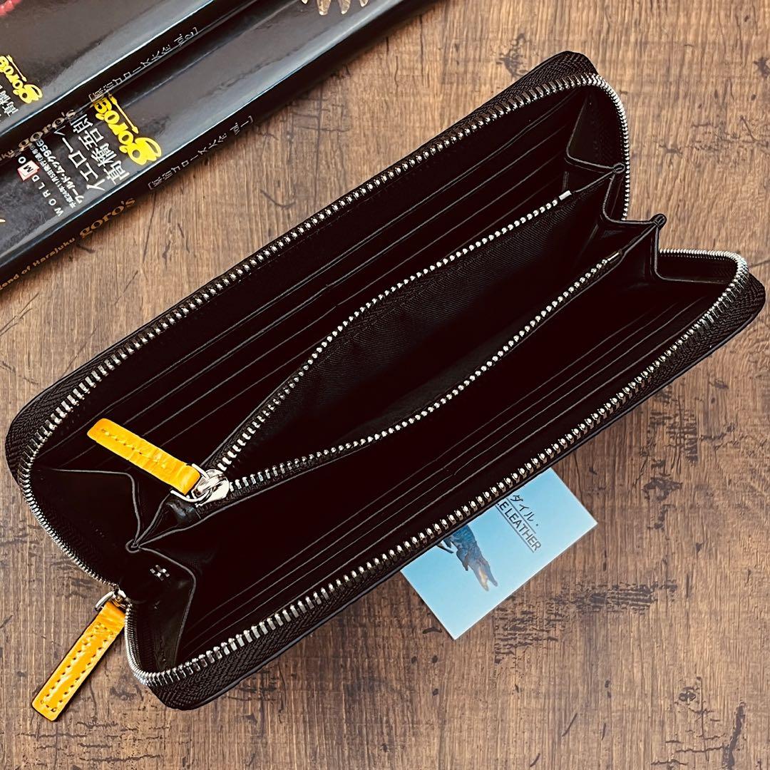 実物撮影 一枚革 クロコダイル メンズ長財布 ラウンドファスナー 新品 未使用