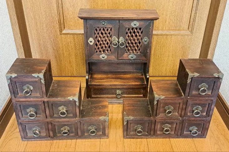 昭和レトロ ミニチュア収納家具 セット