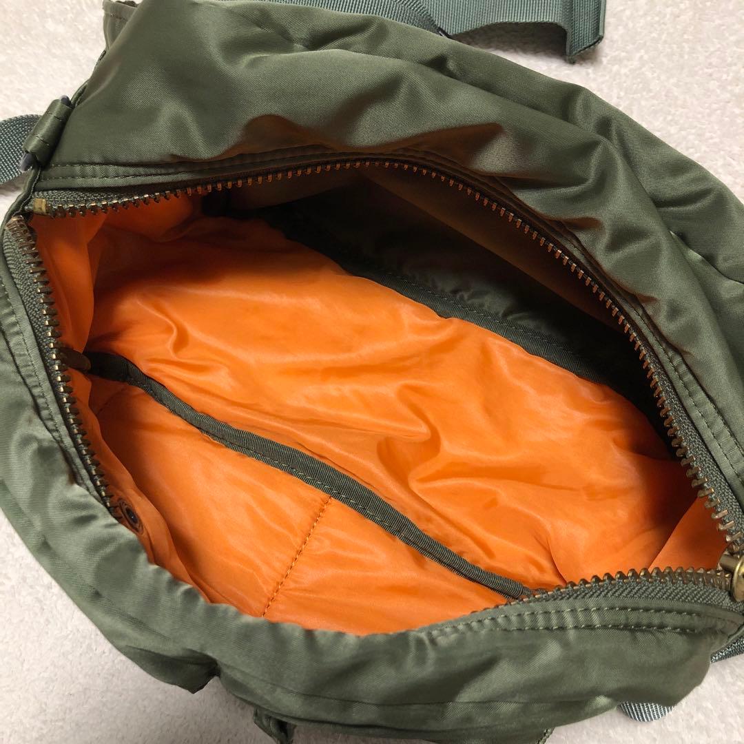 美品 PORTER ポーター タンカー ウエストバッグ セージグリーン カーキ
